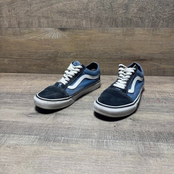 Vans Old Skool Navy/Light Blue Canvas/Suede Sneakers Women's Size 8 - Picture 1 of 7